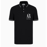 ARMANI EXCHANGE REGULAR FIT POLO SHIRT IN ICON PROJECT PIQUET BLACK